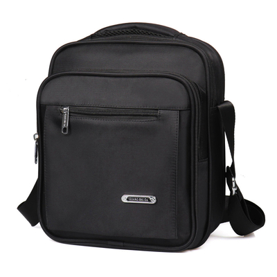 Solid Mens Canvas Shoulder Bags Buckle Casual Portable Multi Pocket Crossbody Bag