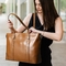 15.6 Inch Laptop Leather Tote Bag For Women PU Polyester Material