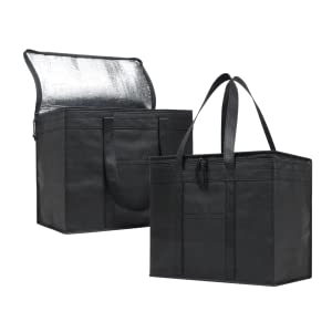 Foldable Insulated Shopping Bags Groceries Sturdy Zipper Washable Stands Coller Bag 7
