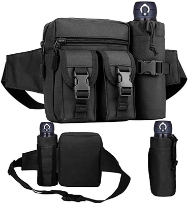 Military Utility Waterproof Bum Bag Canvas Waist Pouch With Bottle Holder