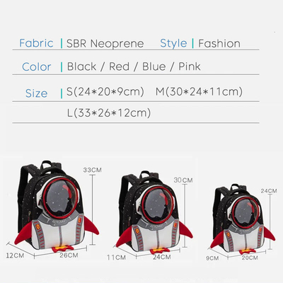 Waterproof 3D Rocket Kids Backpack Anti Lost Cartoon Girls Astronauts School Bags
