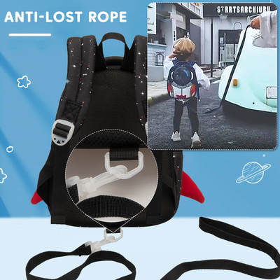 Waterproof 3D Rocket Kids Backpack Anti Lost Cartoon Girls Astronauts School Bags