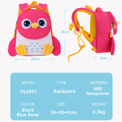Penguin Waterproof Kids Backpack 3D Baby Toddler Children School Bag Kindergarten