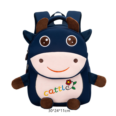 Cow Waterproof Kids Backpack Cartoon 3D Animal Kindergarten Girls Fashion Schoolbags