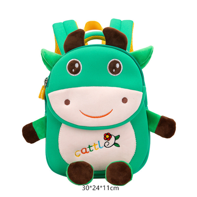 Cow Waterproof Kids Backpack Cartoon 3D Animal Kindergarten Girls Fashion Schoolbags