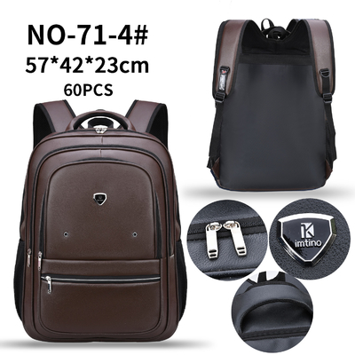 PU Rucksack Men'S Laptop Leather Bag 23 Inch Backpack 1000g