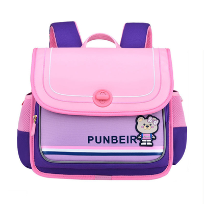 Cartoon Bear Leather School Backpacks Horizontal Orthopedic Large Capacity