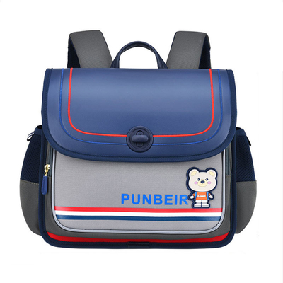 Cartoon Bear Leather School Backpacks Horizontal Orthopedic Large Capacity