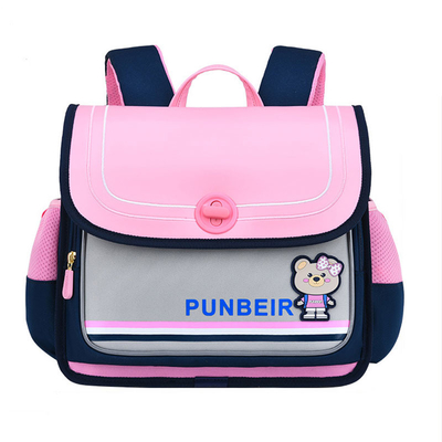 Cartoon Bear Leather School Backpacks Horizontal Orthopedic Large Capacity