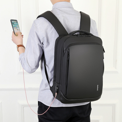 BSCI Business Laptop Backpack 15.6 Inch USB Charging Leather Computer Bag 1000g