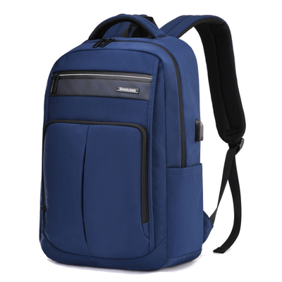 15.6inch Business Laptop Backpack USB Charging Black Leather Laptop Bag