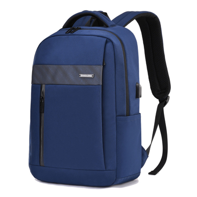 15.6inch Business Laptop Backpack USB Charging Black Leather Laptop Bag