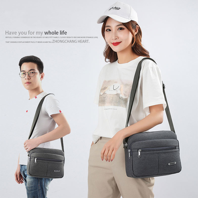Canvas Casual Shoulder Messenger Bag Solid Buckle MultiPocket