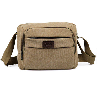 Buckle Solid Vintage Canvas Messenger Bag Casual Portable Shoulder Bag