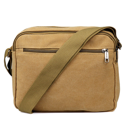 Buckle Solid Vintage Canvas Messenger Bag Casual Portable Shoulder Bag