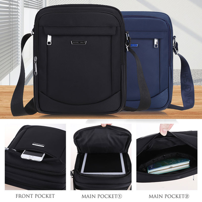Waterproof Shoulder Messenger Bag Business Causal Black Blue