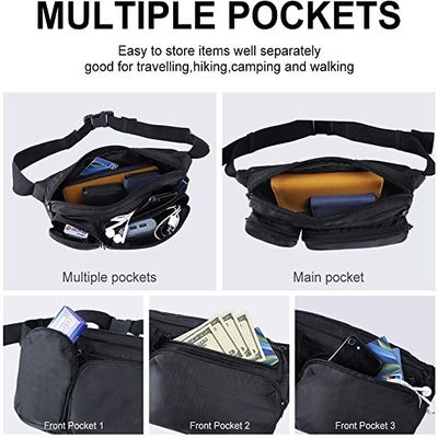 Large Capacity Fashion Fanny Pack Multiple Pockets For Hiking