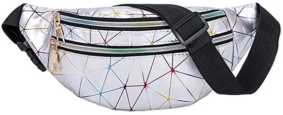 Pu Leather Bum Waist Bag Festival Fanny Pack 3 Zip Pockets Waterproof