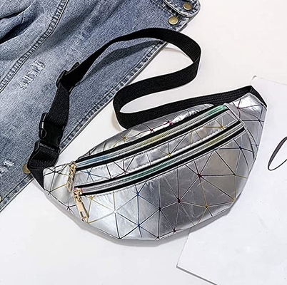 Pu Leather Bum Waist Bag Festival Fanny Pack 3 Zip Pockets Waterproof
