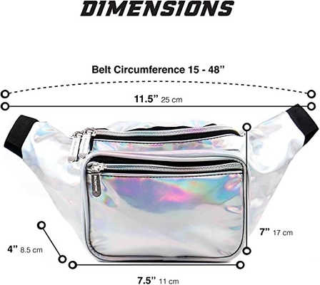 PU Rave Bum Bag Waist Pack For Women Men Kids Small Medium Large