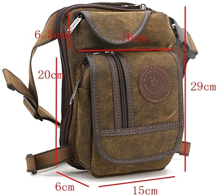 Tactical Cycling Canvas Drop Leg Bag Hiking Waist Pack For Men Women