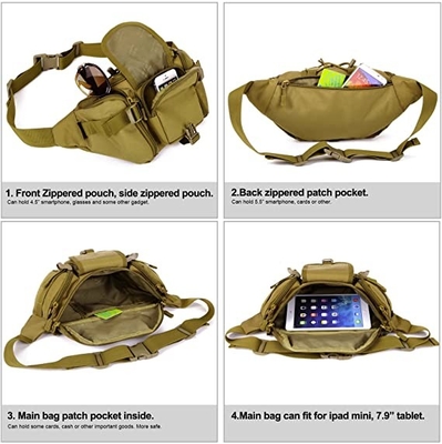 Molle Tactical Waist Bag Military Waist Pack For Outdoors Walking Running Hiking Camping