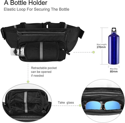 Polyester Waterproof Bum Jogging Belt Bag Running Belt With Bottle Holder