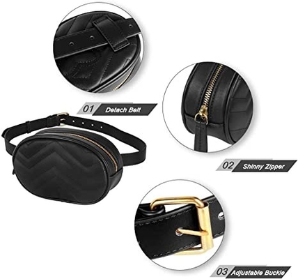 Crossbody Fashion Fanny Pack PU Leather Waterproof Belt Bag