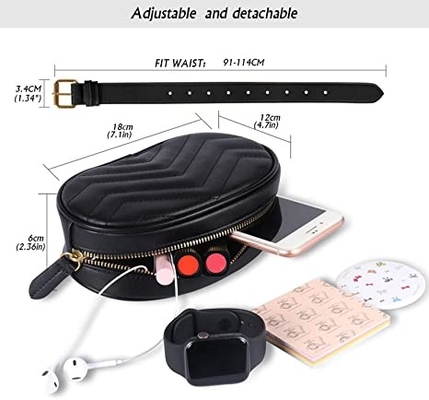 Crossbody Fashion Fanny Pack PU Leather Waterproof Belt Bag