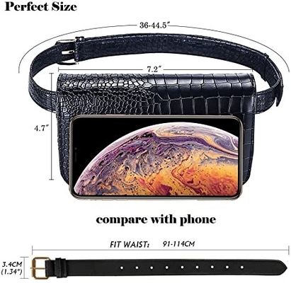 Crocodile Small Crossbody Fanny Pack Pu Leather Purses With Cell Phone Pockets