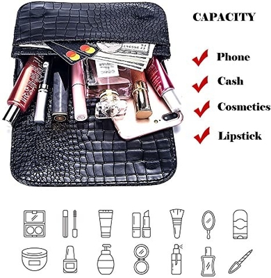 Crocodile Small Crossbody Fanny Pack Pu Leather Purses With Cell Phone Pockets