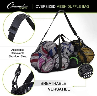 Mesh Sports Duffle Bag Multipurpose Oversized Gym Bag With Zipper Adjustable