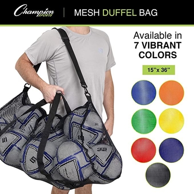 Mesh Sports Duffle Bag Multipurpose Oversized Gym Bag With Zipper Adjustable