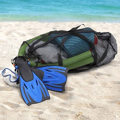 Mesh Sports Duffle Bag Multipurpose Oversized Gym Bag With Zipper Adjustable