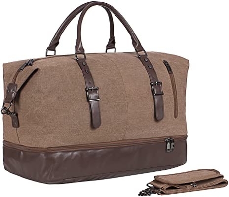 Canvas Waterproof Weekender Bag Overnight Totes Rolling Duffel Bag