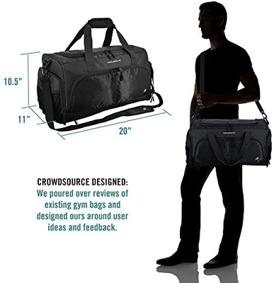 Mens Crowdsource Sports Duffle Bags 10 Optimal Compartments