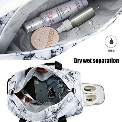 Marble White Sports Duffle Bags For Men Women Casual 800g