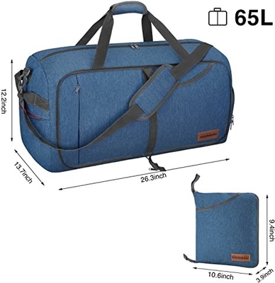 65l Travel Duffel Foldable Weekender Bag For Men Women WaterProof Tear Resistant