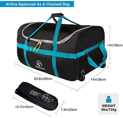 Foldable Duffle Bag With Wheels 85l 120l 140l 1680d Oxford Collapsible
