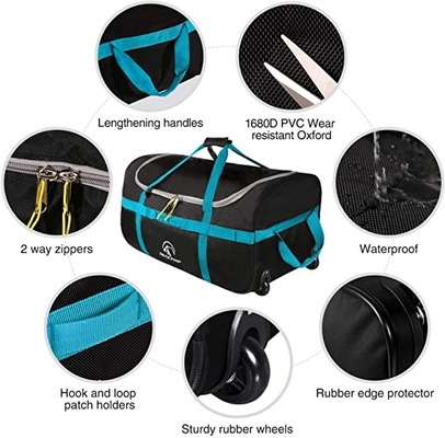 Foldable Duffle Bag With Wheels 85l 120l 140l 1680d Oxford Collapsible