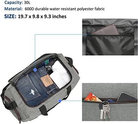 Weekender Sports Duffle Bags Water Resistant With Shoe Compartment