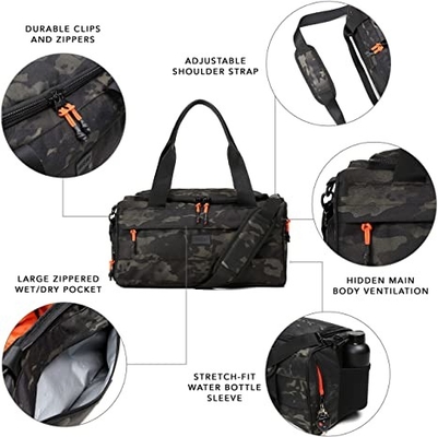 Overnight  Water Resistant Gym Bag With Shoe Compartment 22L