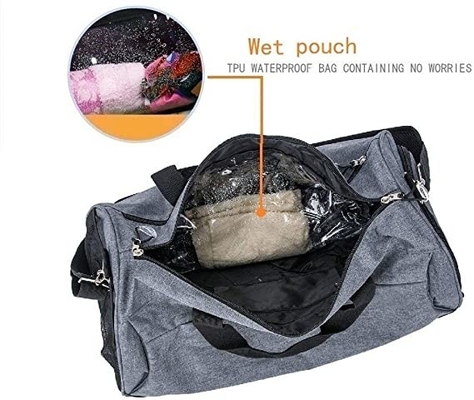 Oxford Polyester Gym Sports Duffle Bags With Wet Pocket