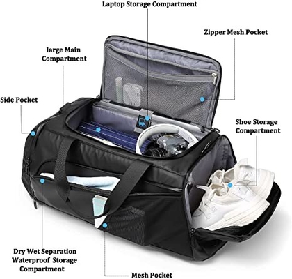 Waterproof Sports Duffle Bags Travel Weekender Overnight Bag With Shoe Compartment