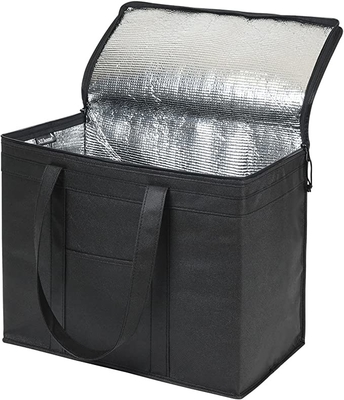 Foldable Insulated Shopping Bags Groceries Sturdy Zipper Washable Stands Coller Bag
