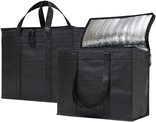 Foldable Insulated Shopping Bags Groceries Sturdy Zipper Washable Stands Coller Bag