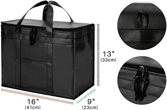 Foldable Insulated Shopping Bags Groceries Sturdy Zipper Washable Stands Coller Bag