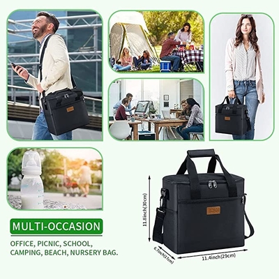24 Can Large Insulated Cooler Bags Collapsible Leakproof Rolling Tote Cooler