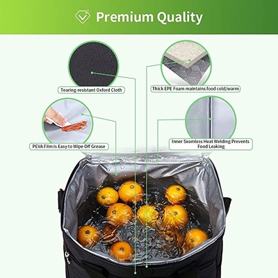 24 Can Large Insulated Cooler Bags Collapsible Leakproof Rolling Tote Cooler