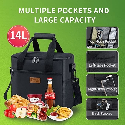 24 Can Large Insulated Cooler Bags Collapsible Leakproof Rolling Tote Cooler
